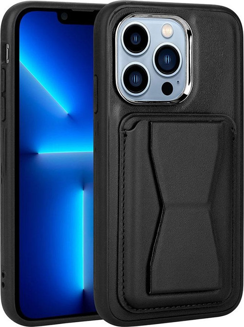 Apple iPhone 12 Pro Kılıf Kartlıklı Standlı Pu Deri Zore Memo Kapak