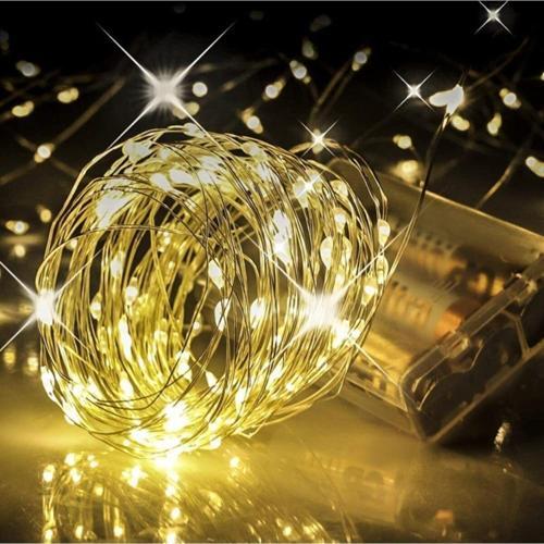 Peri Led 10 Metre Gün Işığı Sarı Renkli Pilli Dekoratif Aydınlatma Süsleme Parti Led Işık