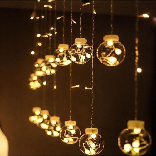 Yılbaşı Top Led Led Işık Saçak Led Top Dekoratif Yılbaşı Led 2.5 Metre 138 Led 8 Fonksiyonlu