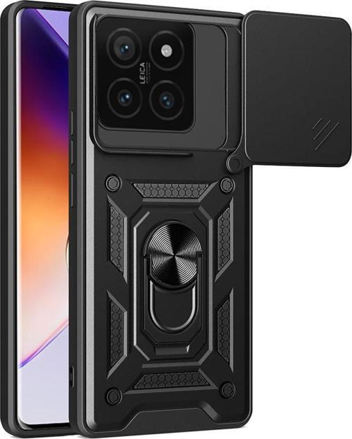Xiaomi 14T Pro  Kılıf Magnetik Standlı Kamera Korumalı Sürgülü Vega Tank Kapak