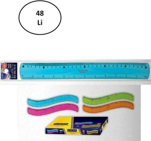 Flexible Esnek Silikonlu (Kırılmaz) Cetvel 30 Cm 48'Li