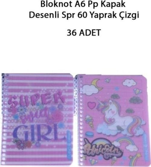 Bloknot A6 Pp Kapak Desenli Spr 60 Yaprak Çizgi