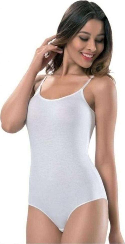 3 Adet Tutku Kadın İp Askılı Beyaz Çıtçıtlı Body 0148