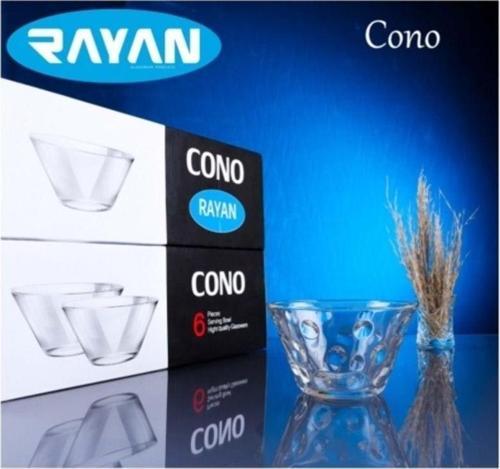 Rayan Cono 6'Lı Noktalı Cam Kase