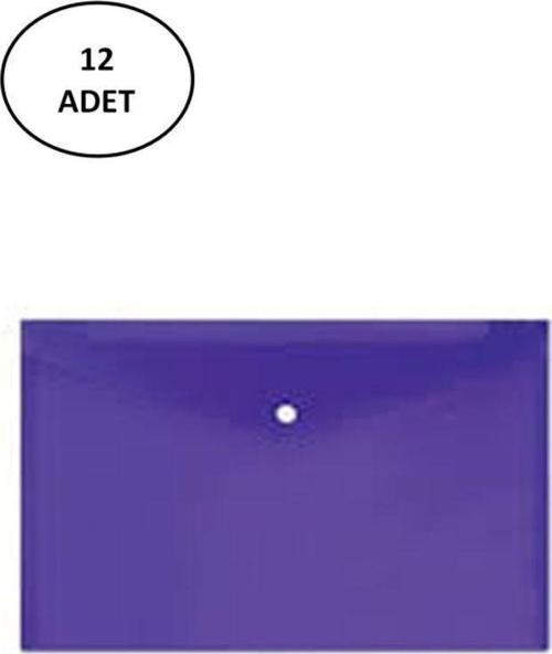 Çıtçıtlı Dosya A4 Şeffaf Buzlu Pastel Renkli Mor 12 Adet