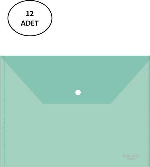 Çıtçıtlı Dosya A4 Şeffaf Yeşil 12 Adet