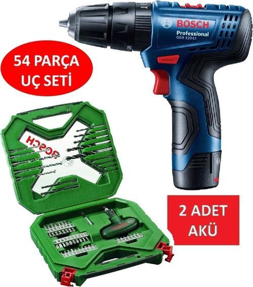 Darbeli Matkap Şarjlı Matkap Akülü Vidalama + 54 Parça Matkap Ucu Vidalama Ucu Tornavida Seti