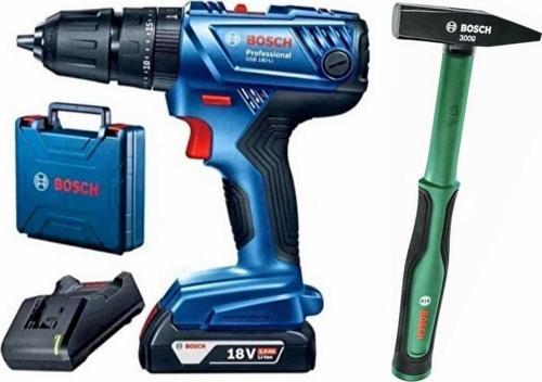 Gsb 180'Li Darbeli Tek Akülü Şarjlı Matkap Vidalama Ve Bosch 300 G Çekiç Hediye
