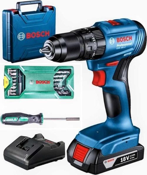 Gsb 185 Li Tek Akülü Darbeli Kömürsüz Matkap Vidalama Ve Bosch 16 Parça Uç Seti