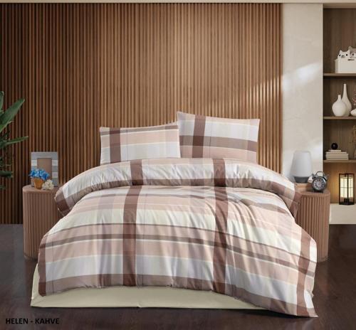 Taç Kristal Tek Kişilik Terry Cotton Nevresim Takımı Helen kahve