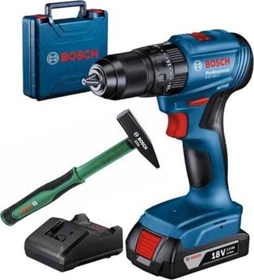 Gsb 185-Li Kömürsüz Darbeli Tek Akülü Şarjlı Matkap Vidalama Ve Bosch 300 G Çekiç Hediye