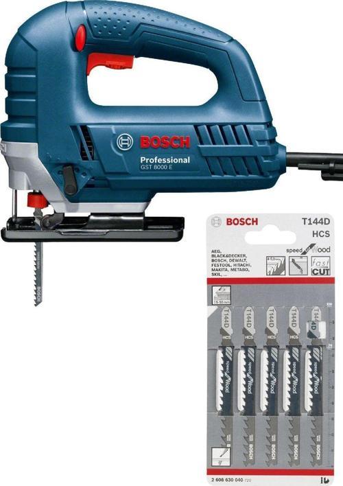 Professional Gst 8000 E Dekupaj Testere Dekopaj + 5 Adet T144D Ahşap Testere Bıçağı Hızlı