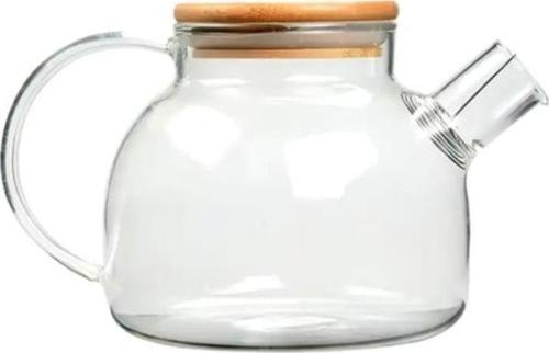 Bambu Kapaklı Borosilikat Cam Demlik 1000Ml Royaleks-Cm-2000