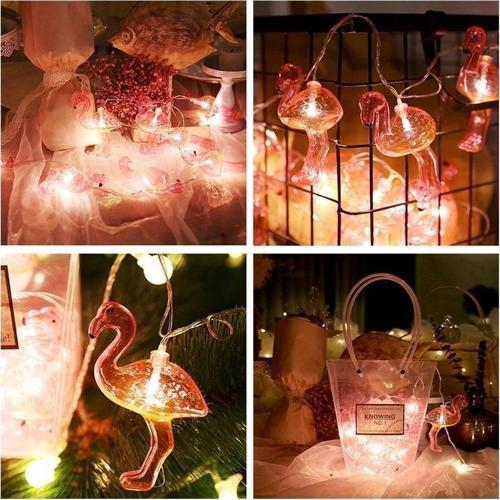10Lu Pilli Led Flamingo Dekoratif Işık Zinciri Aydınlatma 1,5 Mt