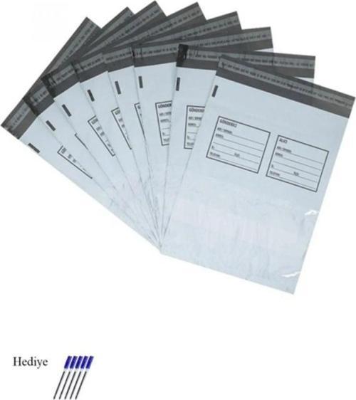 Büyük Boy Cepli Kargo Poşeti 35X45+5 Cm - 100 Adet (40+40=80 Mikron)