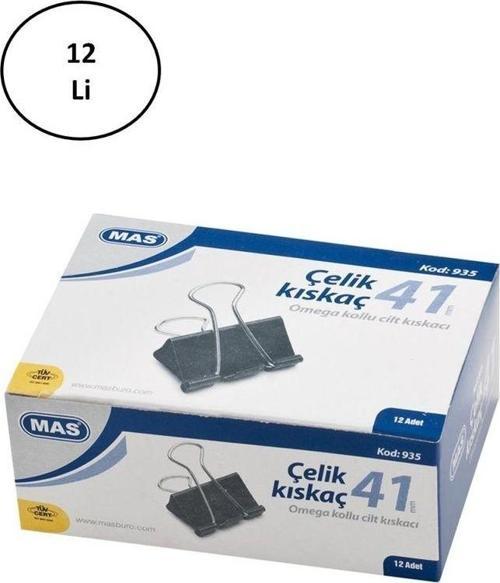 Mas Omega Çelik Kıskaç Siyah 41 Mm 12'Li