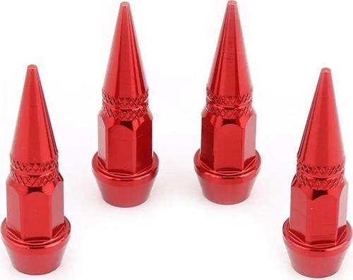 Metal Sivri Sibop Kapağı 4 Lü Set Kırmızı
