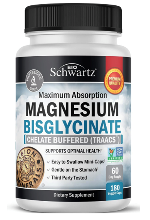 BioSchwartz Magnesium Bisglycinate 100% Chelate No-Laxative Effect - Maximum Absorption- Fully Reac