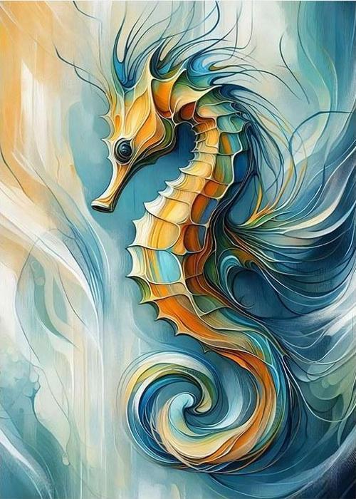 Denizatı Çizimi Dekoratif ahşap Tablo