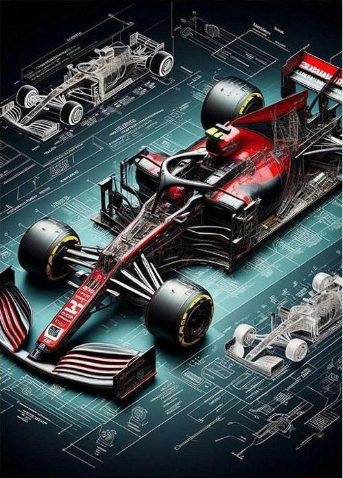 Formula 1 Çizimi Dekoratif ahşap Tablo