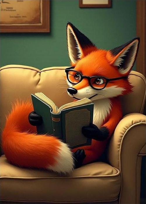 Kitap Okuyan Tilki Tasarım Mdf Tablo