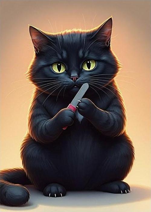 Törpü Yapan Kara Kedi Tasarım Mdf Tablo