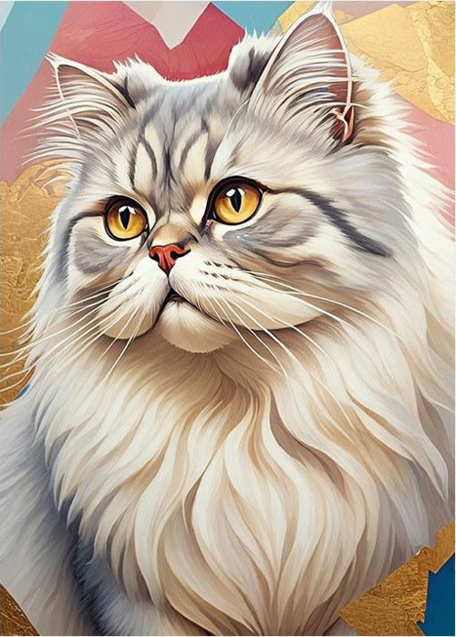 Pofuduk Kedi Portresi Hediyelik Ahşap Tablo