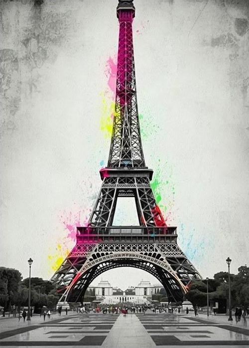 Renkli Eyfel Kulesi Art Mdf Tablo
