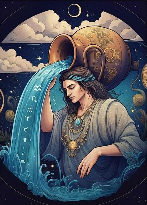 Kova Burcu Tasviri Art Mdf Tablo