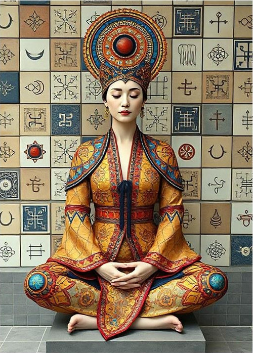 Meditasyon Yapan Kadın Hediyelik Mdf Tablo