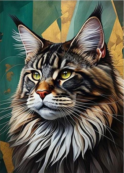 Kedi Portresi Sanatı Modern Mdf Tablo