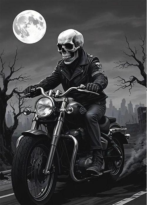 Ayışığında Motorcu Mdf poster