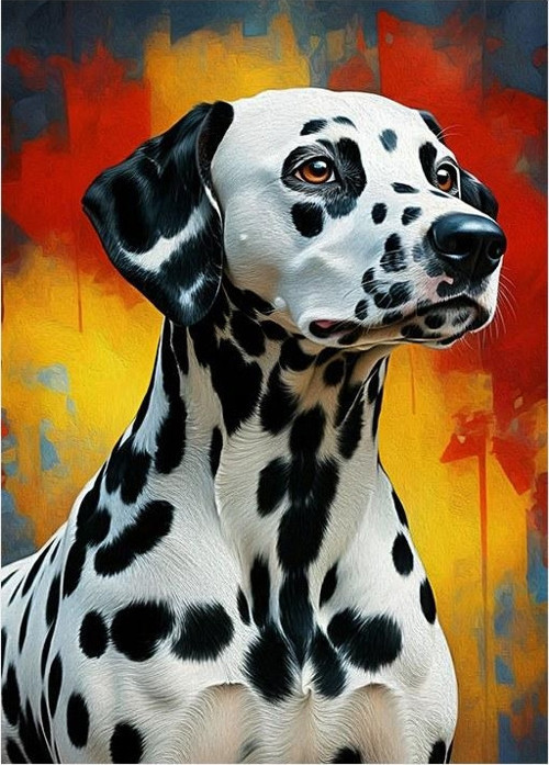 Dalmaçyalı Köpek Portresi Mdf poster