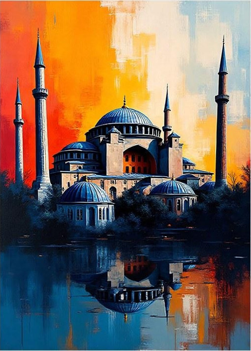 Sultanahmet Camii Yansıması Dekoratif ahşap Tablo