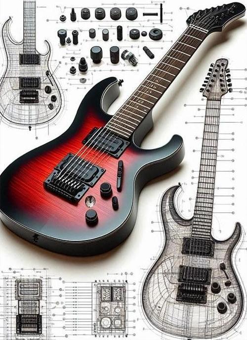 Elektro Gitar Ve Çizim Hediyelik Mdf Tablo