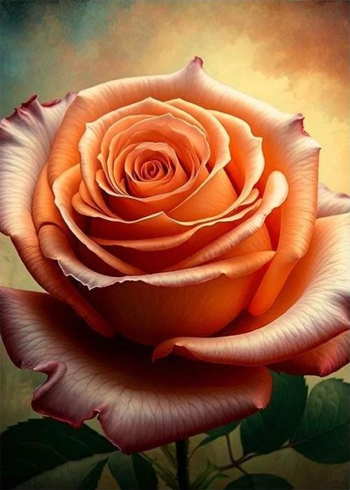 Yumuşak Tonlarda Gül Çizimi Art Mdf Tablo