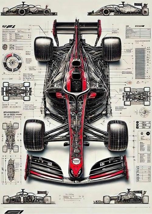 Formula 1 Yarış Arabası Çizimi Tasarım Mdf Tablo