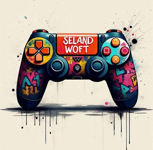 Renkli Joystick Tasarımı Modern Ahşap Tablo