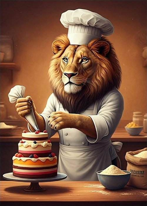 Pasta Yapan Aslan Şef Hediyelik Ahşap Tablo