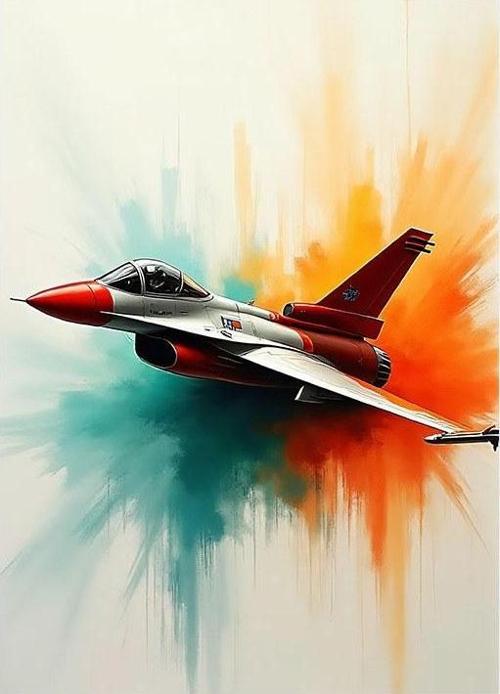 Modern Jet Ve Hareket İllüstrasyonu Desenli Mdf Tablo