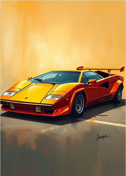 Retro Spor Araba Mdf Tablo