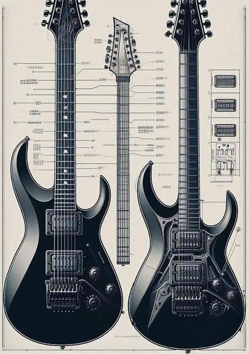 Siyah Gitar İhtişamı Art Mdf Poster