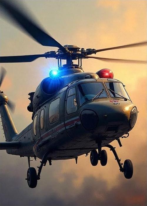 Havada Polis Helikopteri Modern Mdf Tablo