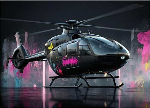 Modern Helikopter Tasarımı Tasarım Ahşap Tablo 25cmX 35cm