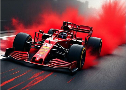 Kırmızı Formula 1 Arabası Model Mdf tablo 50cmX 70cm