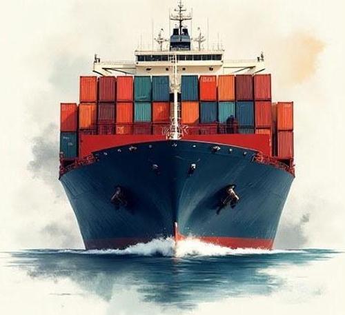 Yüzen Kargo Gemisi Modern Mdf Tablo