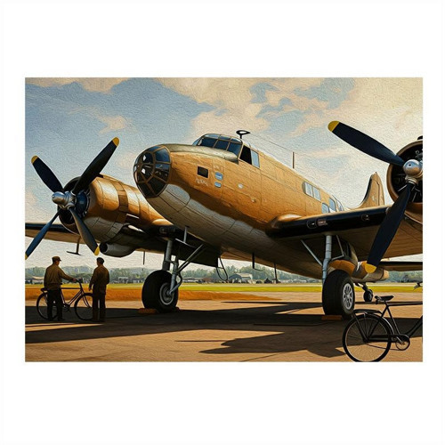 Altın Uçak Modeli Tasarım Mdf Tablo 35cm X50cm