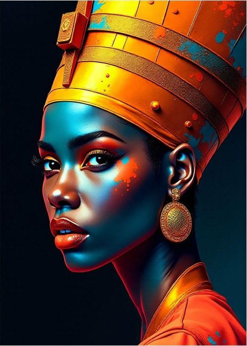 Kraliyet Tacı Afrika Güzeli Art Mdf Poster