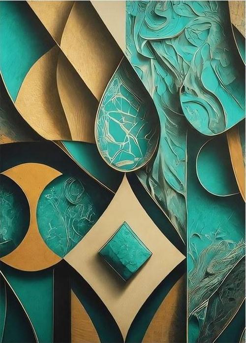 Geometrik Soyut Desenler Mdf Tablo