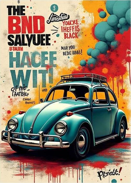 Nostaljik Volkswagen Beetle Model Mdf tablo